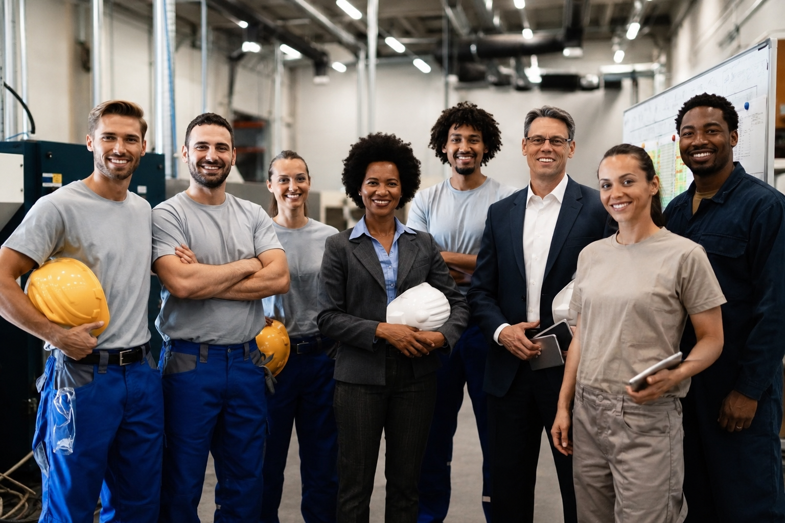 Trabalhadores felizes